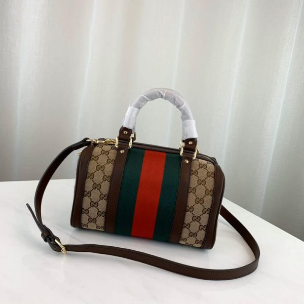 Replica Gucci Vintage Web GG Boston Bag in Coffee - 269876 - Image 4
