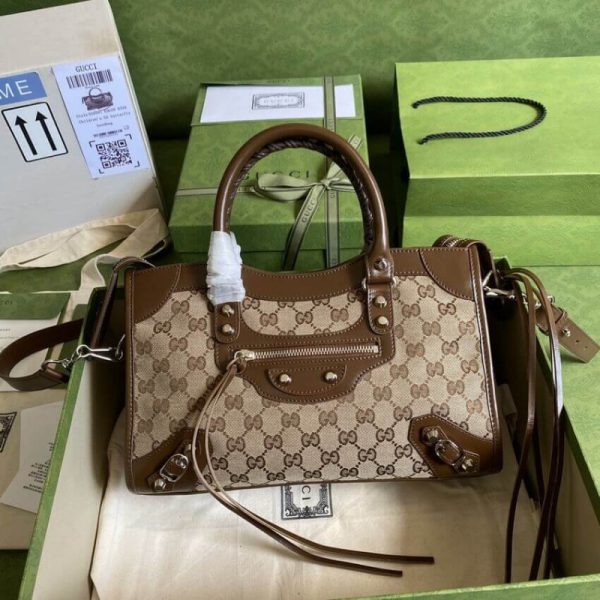 Replica Gucci x Balenciaga GG Canvas City Bag 30cm