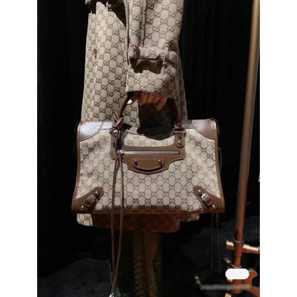 Replica Gucci x Balenciaga GG Canvas City Bag 30cm - Image 9
