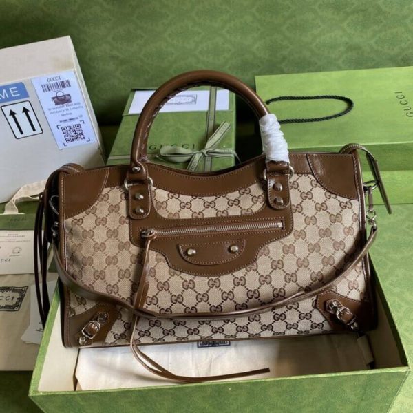Replica Gucci x Balenciaga GG Canvas City Bag 38cm