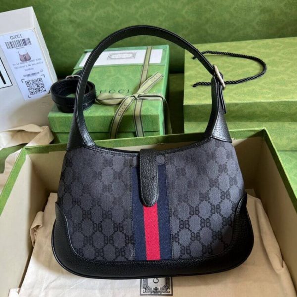 Replica Gucci x Balenciaga Jackie 1961 Black Hobo Bag - Image 2