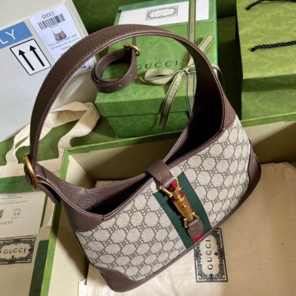 Replica Gucci x Balenciaga Jackie 1961 Hobo Bag - Coffee - Image 6