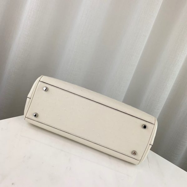 Gucci Zumi Replica White Ostrich Leather Top Handle Bag - Image 4