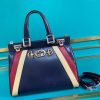 Best Replicas Bags - Replica Gucci Zumi Leather Top Handle Bag with Stripes Shop For Best Louis Vuitton LV Replica Bags With Cheap Price