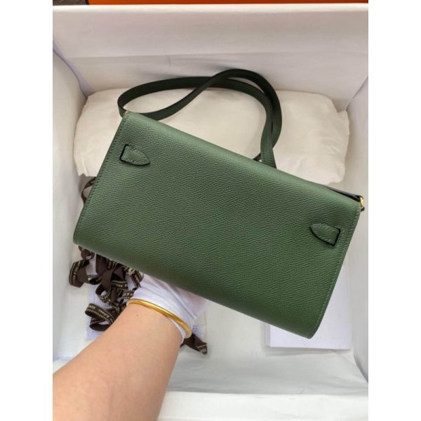 Replica Hermes Kelly Wallet To Go WOC Army Green - Image 2