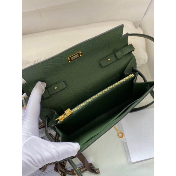 Replica Hermes Kelly Wallet To Go WOC Army Green - Image 8