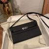 Best Replicas Bags - Hermes Kelly Wallet To Go Woc Replica - Black, Stylish Compact Design Shop For Best Louis Vuitton LV Replica Bags With Cheap Price