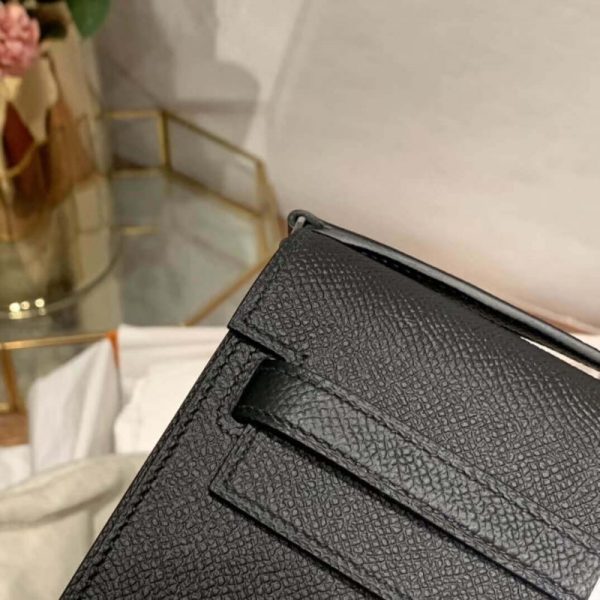 Hermes Kelly Wallet To Go Woc Replica - Black, Stylish Compact Design - Image 3