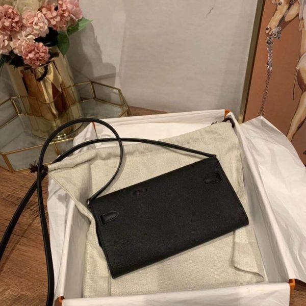 Hermes Kelly Wallet To Go Woc Replica - Black, Stylish Compact Design - Image 5
