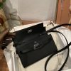 Best Replicas Bags - Hermes Kelly Wallet To Go Woc Replica - Black, Stylish Compact Design Shop For Best Louis Vuitton LV Replica Bags With Cheap Price
