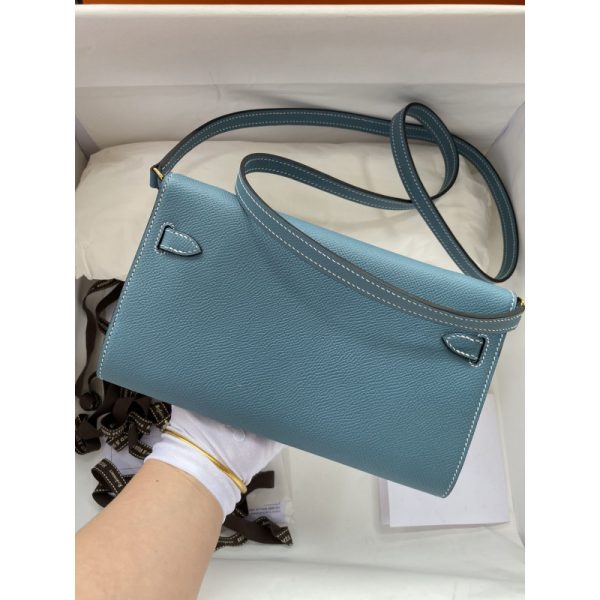 Replica Hermes Kelly Wallet To Go WOC - Blue 499041 - Image 2