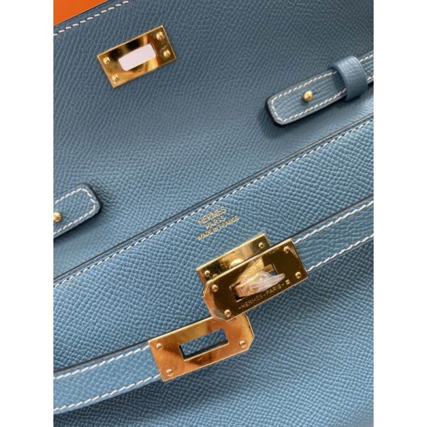 Replica Hermes Kelly Wallet To Go WOC - Blue 499041 - Image 8
