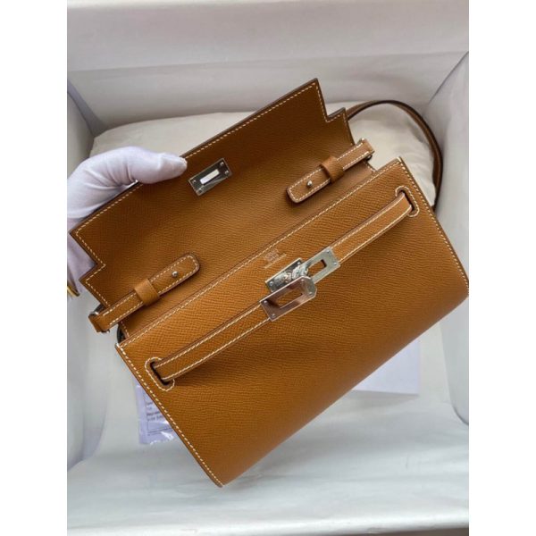 Hermes Kelly Wallet To Go Replica - Brown - Image 5