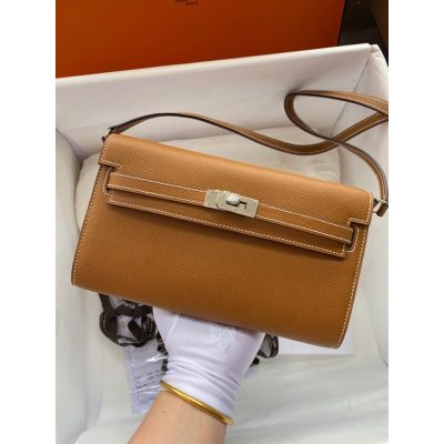 Hermes Kelly Wallet To Go Replica - Brown