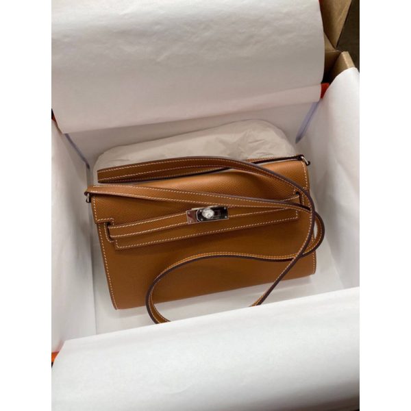 Hermes Kelly Wallet To Go Replica - Brown - Image 9