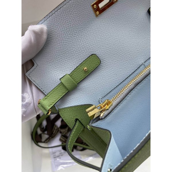 Replica Hermes Kelly Wallet To Go in Green, WOC 499041 - Image 6