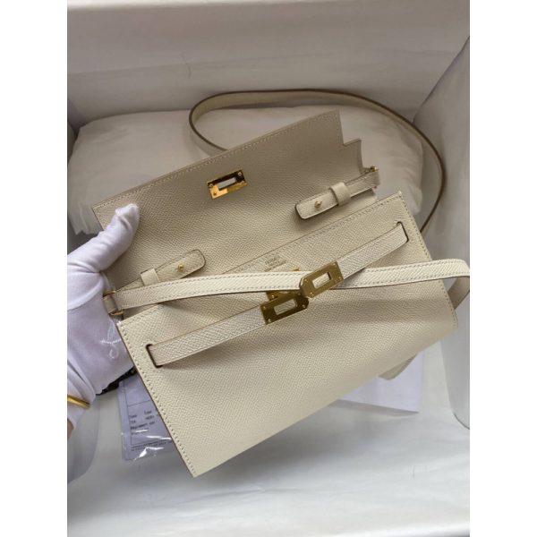 Replica Hermès Kelly Wallet To Go WOC in Off-White – Style 499041 - Image 5