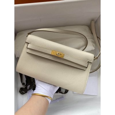 Replica Hermès Kelly Wallet To Go WOC in Off-White – Style 499041