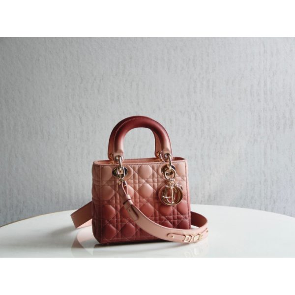 Replica Pink Gradient Lady Dior Lambskin Bag M0538 - Image 5