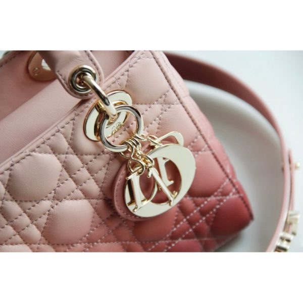 Replica Pink Gradient Lady Dior Lambskin Bag M0538 - Image 6