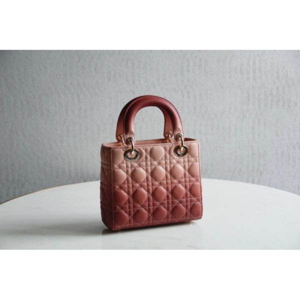 Replica Pink Gradient Lady Dior Lambskin Bag M0538 - Image 7