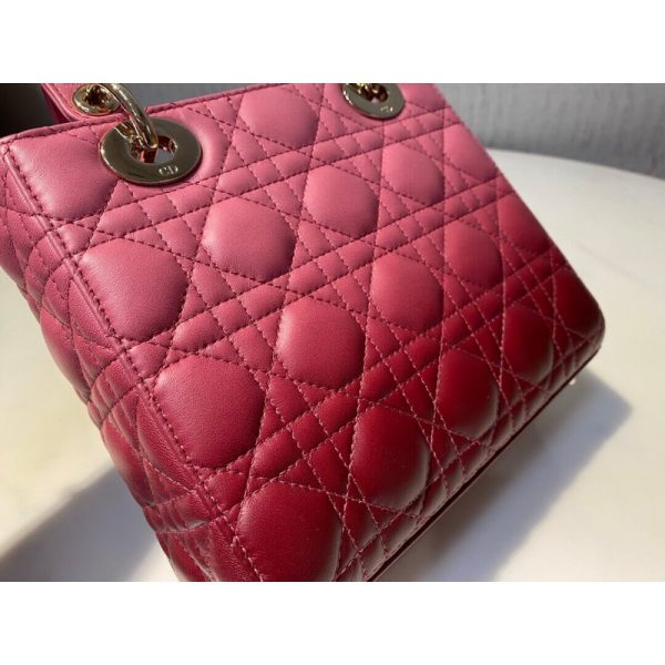 Lady Dior My Abcdior Bag - Strawberry Pink Gradient Lambskin - Image 4