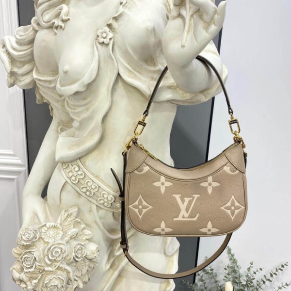 Replica LV Grey/Beige Leather Bagatelle M46112 Bag - Image 2