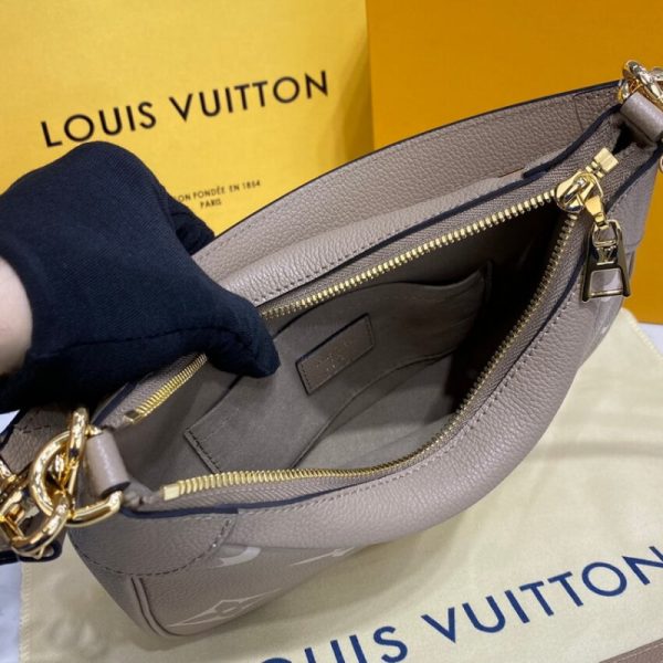 Replica LV Grey/Beige Leather Bagatelle M46112 Bag - Image 11