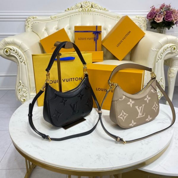 Replica LV Grey/Beige Leather Bagatelle M46112 Bag - Image 13
