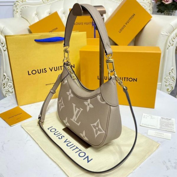 Replica LV Grey/Beige Leather Bagatelle M46112 Bag - Image 5