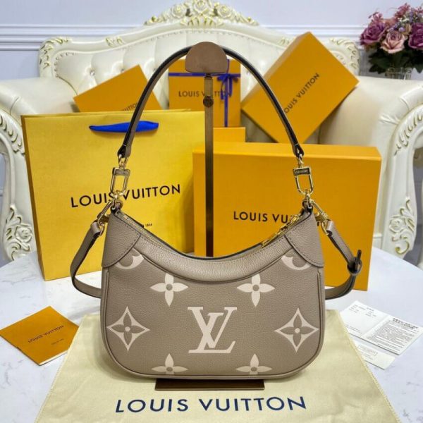 Replica LV Grey/Beige Leather Bagatelle M46112 Bag - Image 6