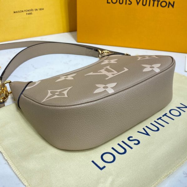 Replica LV Grey/Beige Leather Bagatelle M46112 Bag - Image 7
