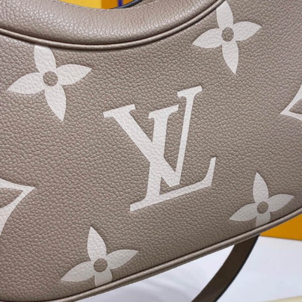 Replica LV Grey/Beige Leather Bagatelle M46112 Bag - Image 8
