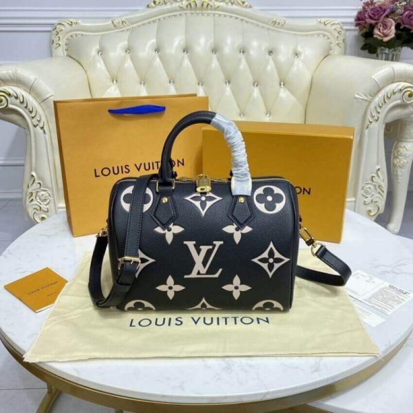 LV Replica Bicolor Empreinte Speedy 25 Black/Beige - Image 5
