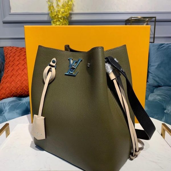 Replica LV Calfskin Leather Lockme Bucket Bag M55439 - Image 3