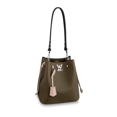 Replica LV Calfskin Leather Lockme Bucket Bag M55439