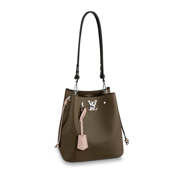Replica LV Calfskin Leather Lockme Bucket Bag M55439