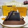 Best Replicas Bags - Louis Vuitton Capucines BB Replica Black/Arizona Beige Shop For Best Louis Vuitton LV Replica Bags With Cheap Price