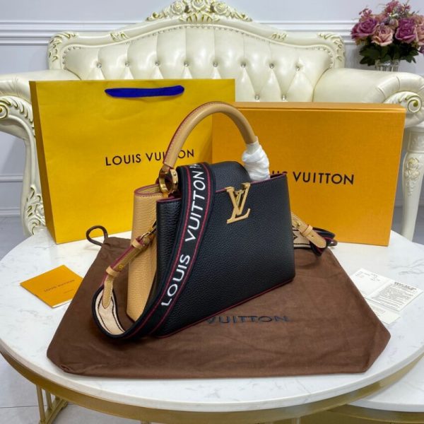 Louis Vuitton Capucines BB Replica Black/Arizona Beige - Image 3