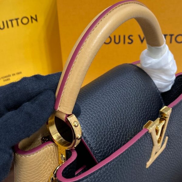 Louis Vuitton Capucines BB Replica Black/Arizona Beige - Image 6