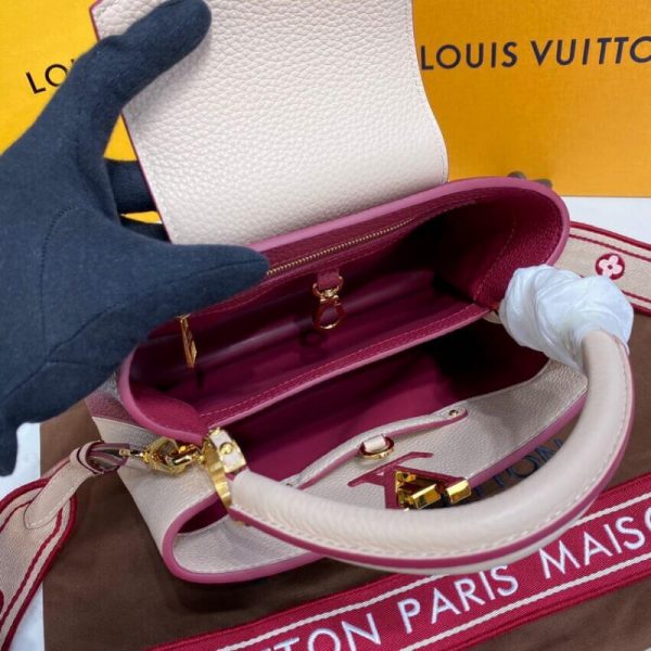 LV Capucines BB Replica Eggshell/Red Handbag M59061 - Image 12