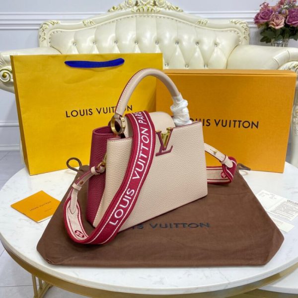 LV Capucines BB Replica Eggshell/Red Handbag M59061 - Image 3
