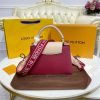 Best Replicas Bags - LV Capucines BB Replica Eggshell/Red Handbag M59061 Shop For Best Louis Vuitton LV Replica Bags With Cheap Price