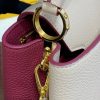 Best Replicas Bags - LV Capucines BB Replica Eggshell/Red Handbag M59061 Shop For Best Louis Vuitton LV Replica Bags With Cheap Price