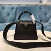 Best Replicas Bags - Replica Louis Vuitton Capucines Mini Bag M56071 in Black Shop For Best Louis Vuitton LV Replica Bags With Cheap Price