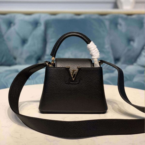 Replica Louis Vuitton Capucines Mini Bag M56071 in Black - Image 3