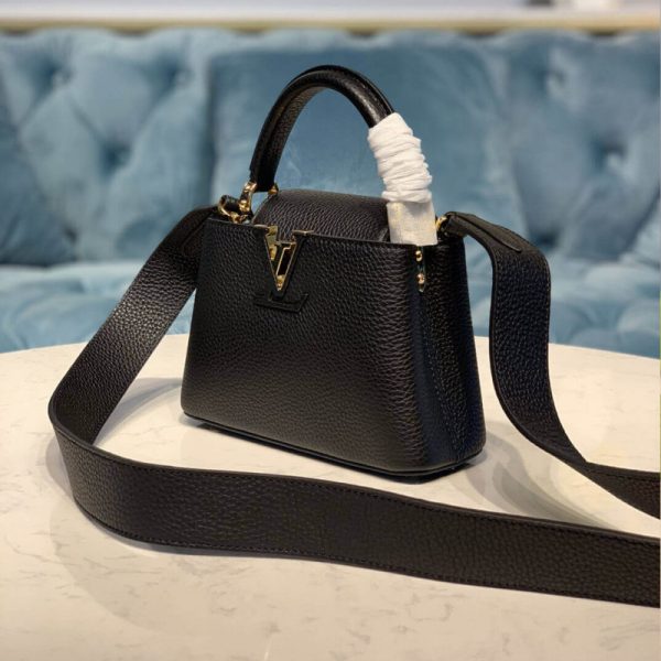 Replica Louis Vuitton Capucines Mini Bag M56071 in Black - Image 4