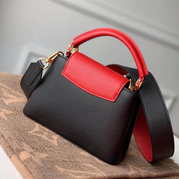 Louis Vuitton Capucines Mini Black/Red Replica Handbag - Image 2