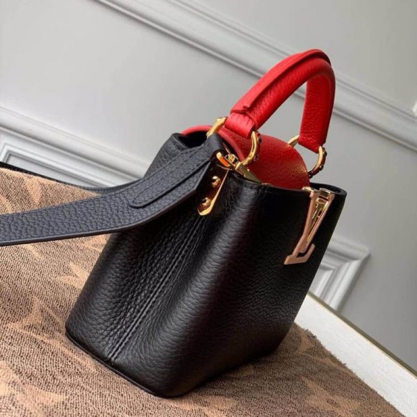 Louis Vuitton Capucines Mini Black/Red Replica Handbag - Image 3