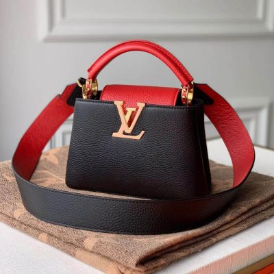 Louis Vuitton Capucines Mini Black/Red Replica Handbag
